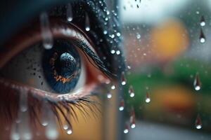 eye and drop rain illustration photo