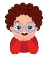 Cartoon of a cute little boy with glasses vector