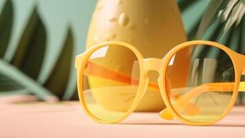 yellow glasses summer mockup photo