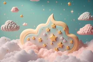 whimsical clouds abstract background with gradient pastel texture photo