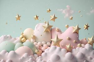 whimsical clouds abstract background with gradient pastel texture photo