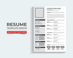 Professional modern minimal clean cv resume template design vector