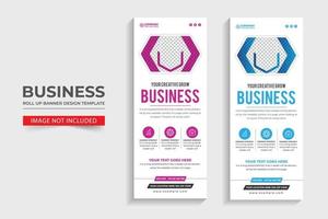 Roll up display standee banner design or pull up banner template design vector