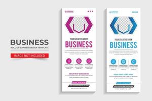 Roll up display standee banner design or pull up banner template design vector