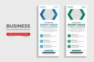 Business roll up standee banner template or pull up banner template design vector