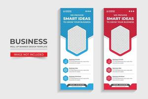 Creative business roll up or stand banner template vector