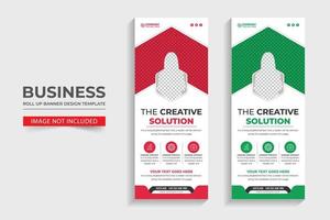 Corporate business roll up banner or stand banner template premium vector