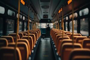 empty bus seat, travel excursion photo