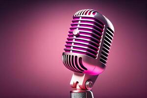 pink studio microphone closeup illustration photo