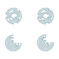 Circle techno vector icon design