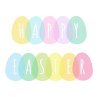 cute easter greeting card with painted eggs vector