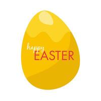 cute easter greeting card with painted eggs vector