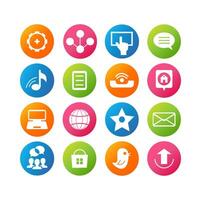 icons and shortcuts for social networks and media vector