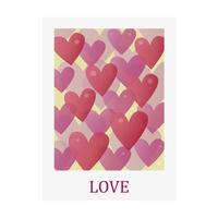 cute Valentine's Day card with hearts. Happy Valentine's Day vector