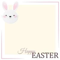 cute easter greeting card with painted eggs, rabbits and cakes vector