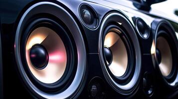 car audio system speakers, bass music in the car photo