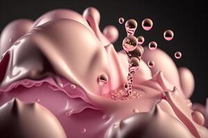 pink bubble wave abstract background photo