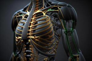 robotic human cyborg skeleton illustration photo