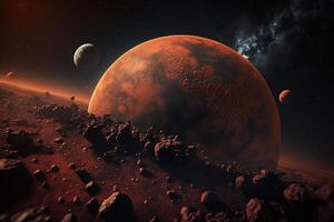 red planet mars in space photo