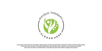 Physio logo with creative and unique element style design premium vector