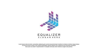 Equalizer logo icon design with creative concept premium vector