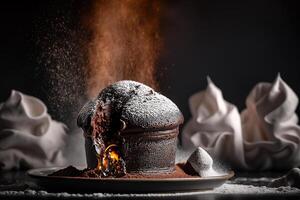 sweet delicious chocolate cake cacao muffin photo