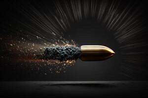 flying sparkling bullet in slow motion photo