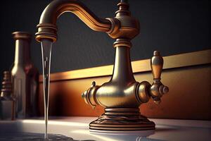 water flowing from a faucet illustration photo