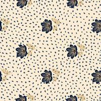 Flower stylized seamless pattern. Cute botanical illustration. Abstract floral background. vector