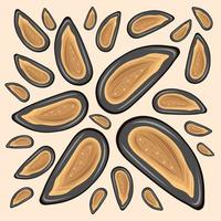 Mussels vector illustration for graphic design and decorative element