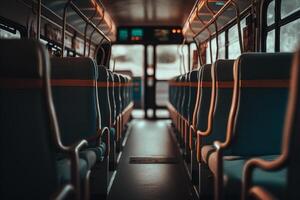 empty bus seat, travel excursion photo