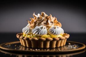 fruit tart with cream photo