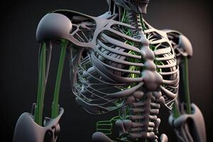 robótico humano cyborg esqueleto ilustración generativo ai foto
