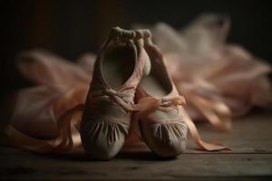 pink ballet pointe shoes photo