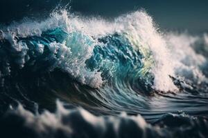 fresh blue green sea wave photo