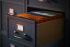 office cabinet storage with documents, illustration photo