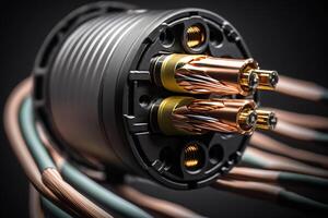 copper wires cable in winding photo