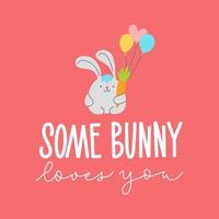 Joyful Happy Easter hand-drawn lettering for greeting cards, social media posts, stickers. Colorful candy pastels spring vector illustration in flat style.