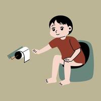 toilet training vector flat illustration