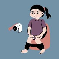 toilet training vector flat illustration