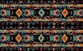 étnico resumen ikat modelo. sin costura modelo en tribal, gente bordado, mexicano estilo. azteca geométrico Arte ornamento diseño de impresión para alfombra, fondo de pantalla, ropa, envase, tela, cubrir, textil vector