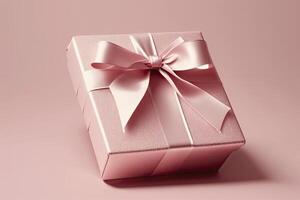 3d rendering gift box with pink tones. photo