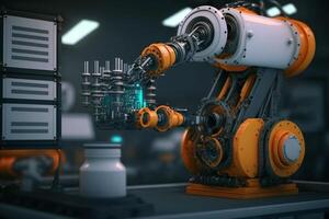 Futuristic robotic machine illustration, photo