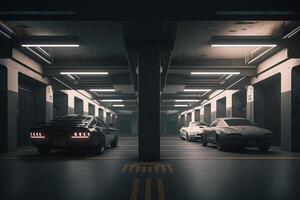 Underground car parking area, photo