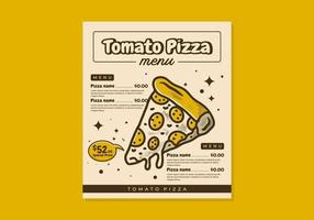 volantes menú diseño para un Pizza tienda vector