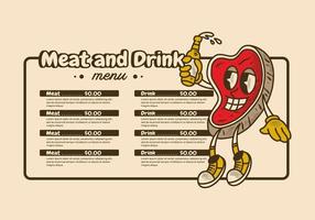 Flyer menu design for a meat and drink shop vector