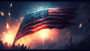 The Independence Day background, 4th July holiday celebration illustration. photo