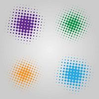 Abstract circles with dotted gradient halftone effect. vector