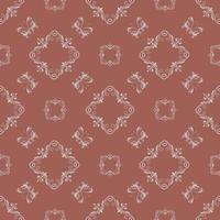 Damask pattern tile shape, seamless. vector