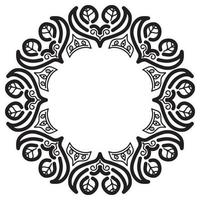 Mandala frame with abstract floral ornament vector